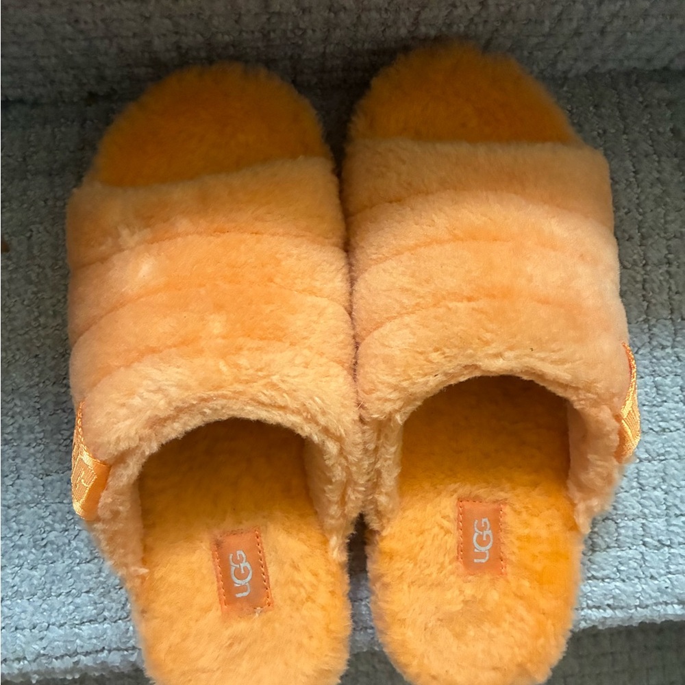 UGG Plush Orange Slides